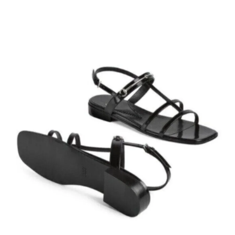 NIB Gucci Divine Horsebit Nero Black Caged Leather Slingback Sandals Size 7.5 - Picture 3 of 16